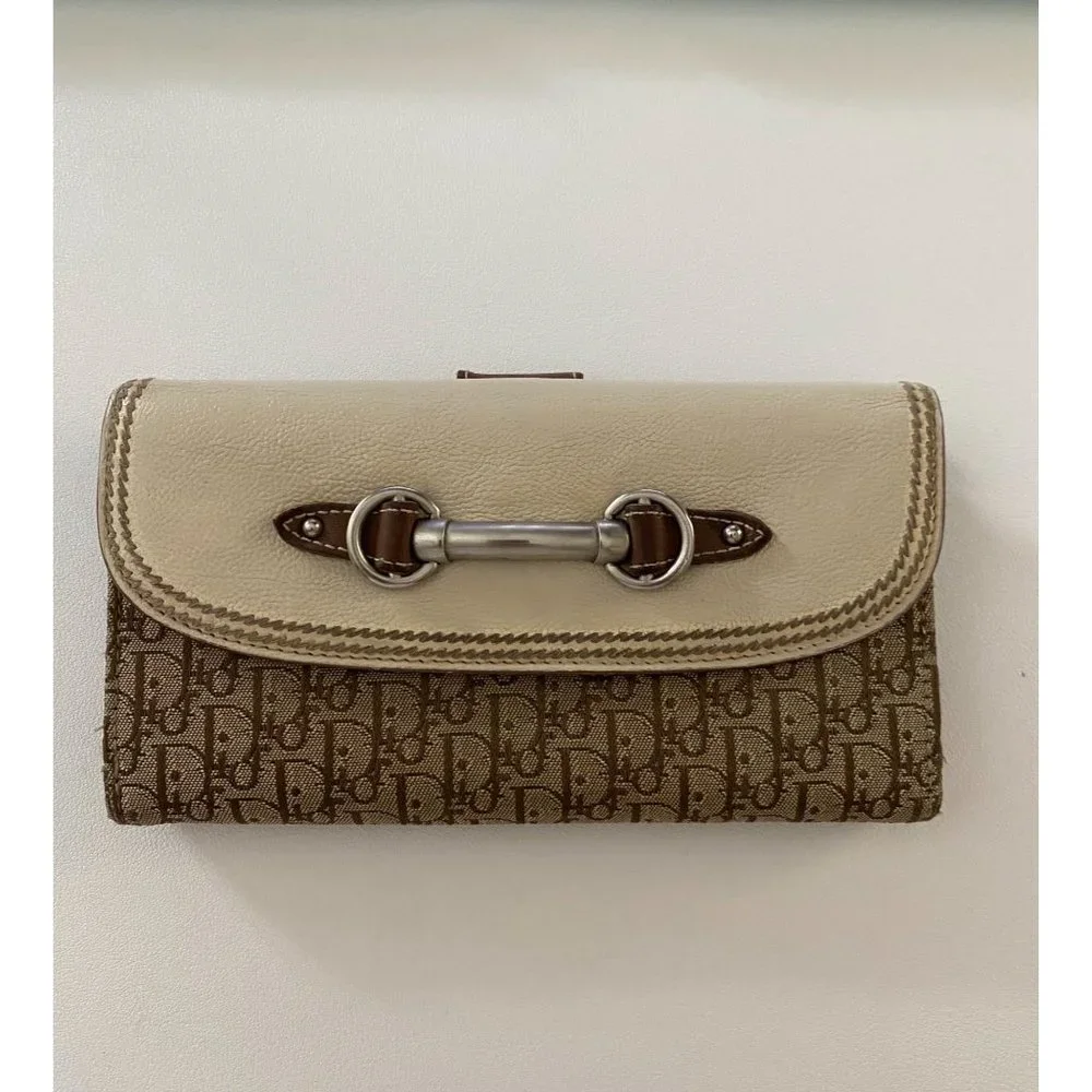 Christian Dior Trotter Print Long Wallet Authentic
